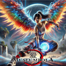 a poster of a woman with wings and the words museumbola on it