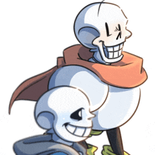 a cartoon drawing of two skeletons one of which has the letter l on its face