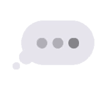 a speech bubble with three dots inside of it .