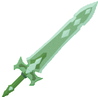 a green sword with a diamond design on the blade