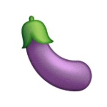 a purple eggplant with a green leaf on top of it .