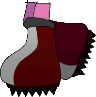 a cartoon drawing of a pair of boots with spikes on the bottom