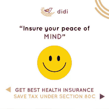 a poster with a smiley face and the words insure your peace of mind