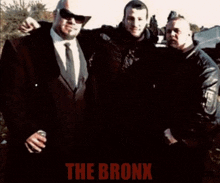 a group of men pose for a photo with the bronx written on the bottom