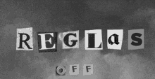 the word reglas is cut out of a newspaper