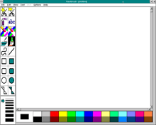 a computer screen with the word paintbrush at the top left