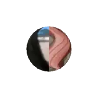 a close up of a ball with a face on it on a white background