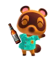 a teddy bear holding a bottle of manila brewing company beer