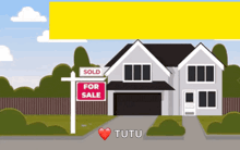 a house with a sold sign and a for sale sign in front of it