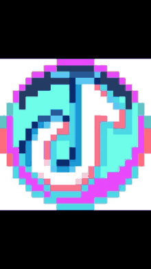 a pixel art of a circle with the letter t inside