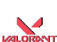 a pixel art logo for valorant with a red bird