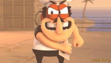 a cartoon character with the name lyon spd on it