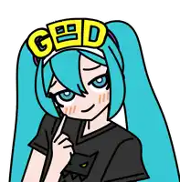 a drawing of a girl wearing a headband with ged on it