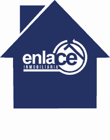 a blue house with the words enlace inmobiliaria written on it