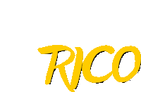 a white background with the word rico written in yellow