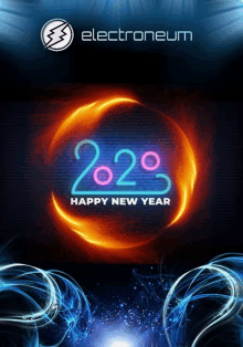 a happy new year poster for electroneum