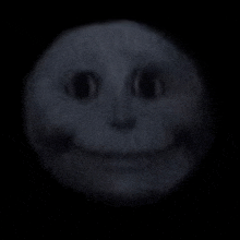 a close up of a moon with a smiling face on it .