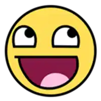a yellow smiley face with its mouth open