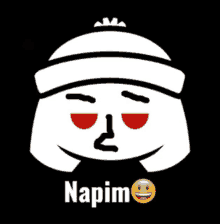 a cartoon character with the name napim on the bottom right