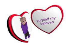 two hearts with purpled my beloved written on one