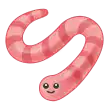 a cartoon worm with a smiling face and striped tail .