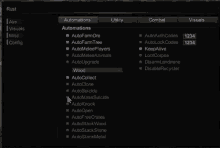 a screenshot of a program called rust shows the automations section