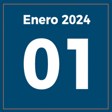 a blue sign that says enero 2024 with the number 01 on it