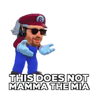 a cartoon character with the words this does not mamma the mia written below him