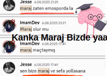 a screenshot of a conversation between jesse and kanka maraj bizde yaa
