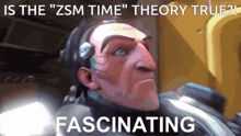 a cartoon of a man with the words fascinating on it