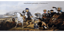 a painting of napoleon on a horse with the caption gang damiana_gamera204