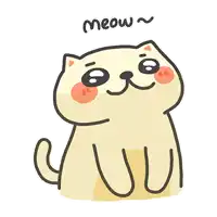 a drawing of a cat with its mouth open and the word meow above it
