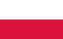 a red and white flag with a white stripe on the bottom .