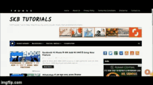 a website called skb tutorials is displayed on a black background