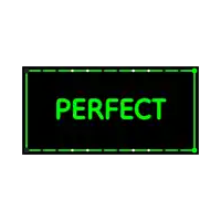 a neon sign that says perfect on a black background .