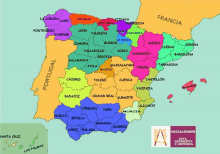 a map of spain with the word francia on the bottom right