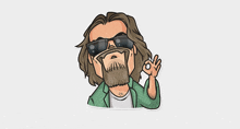 a cartoon of a man with a beard and sunglasses giving an ok sign