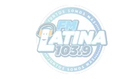 a logo for fm latina 103.9 with a smile on it