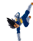 a pixel art of a man doing a handstand .