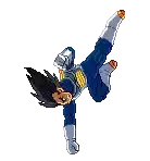 a pixel art of a man doing a handstand .