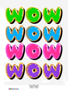 a poster that says wow on it