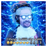 a man wearing a cowboy hat and sunglasses says city
