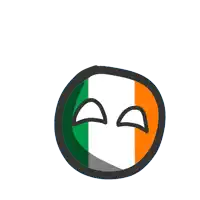 a drawing of an irish flag ball with a face