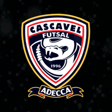 a logo for cascavel futsal with a snake in the middle