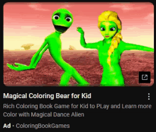 an ad for magical coloring bear for kid