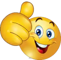 a smiley face giving a thumbs up sign