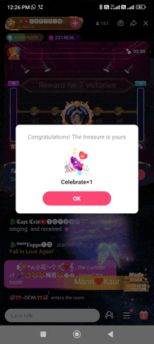 congratulations the treasure is yours celebrate 1 button