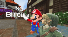 a mario video game character says no bitches