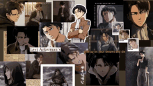 a collage of levi ackerman 's images with the words give up on your dreams and die at the bottom