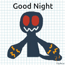 a drawing of a cloud with the words " good night " on it
